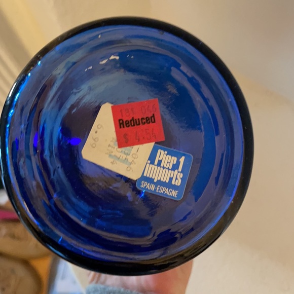 Vintage Pier One Cobalt Blue Glass Apothecary Jar with Lid Made in Spain - Picture 4 of 5